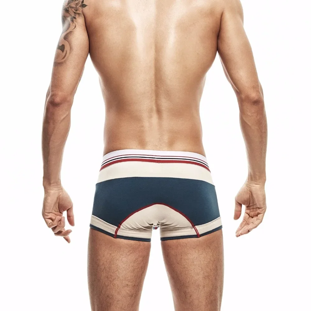 SEOBEAN-Boxer Vintage in cotone da uomo, intimo a vita bassa, Boxer Patchwork