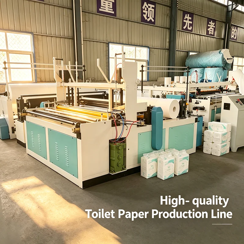 Máquina para fabricar rollos de papel higiénico de grado industrial con tecnología de rebobinado avanzada para la producción de rollos de papel de baño suave y de lujo