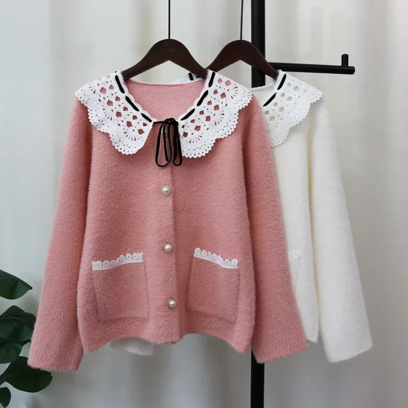 Women elegant Cute Sweater Cardigan 2024 Kintted Button Loose Spring Autumn Vintage Winter Streetwear Y2k Jumper Coat Cardigans