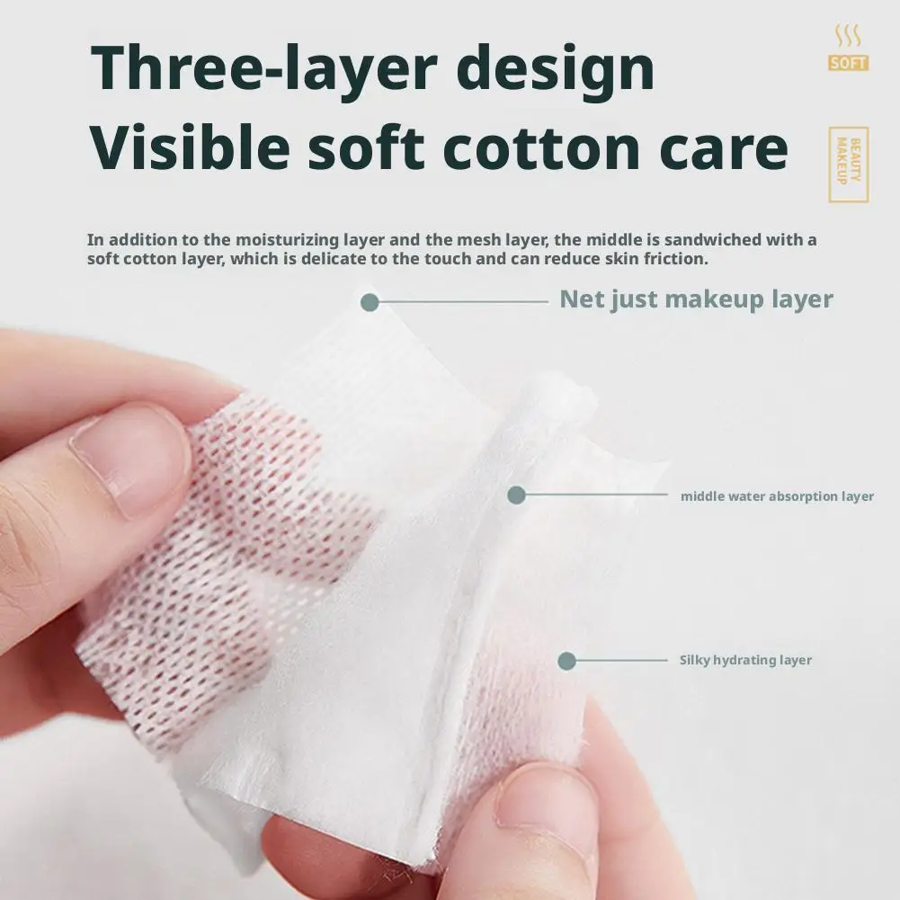 メイクアップコットンとメイク落としパッド顔使い捨て薄型箱入り純粋な湿布特殊タオル厚い