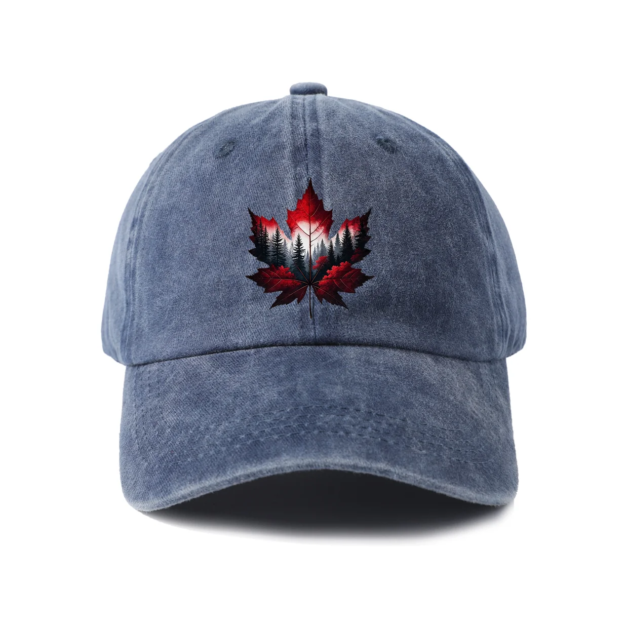 Canadian Red Maple Leaf Vintage Washed Baseball Cap, Adjustable Unisex Dad Hat, Everyday Gift