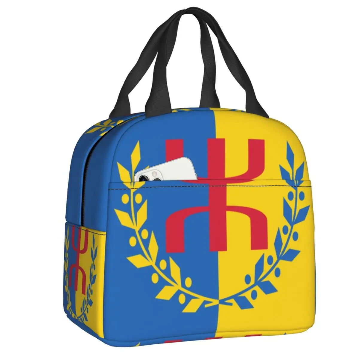 Custom Kabyle Amazigh Flag Lunch Bag Women Cooler Thermal Insulated Lunch Boxes for Student School