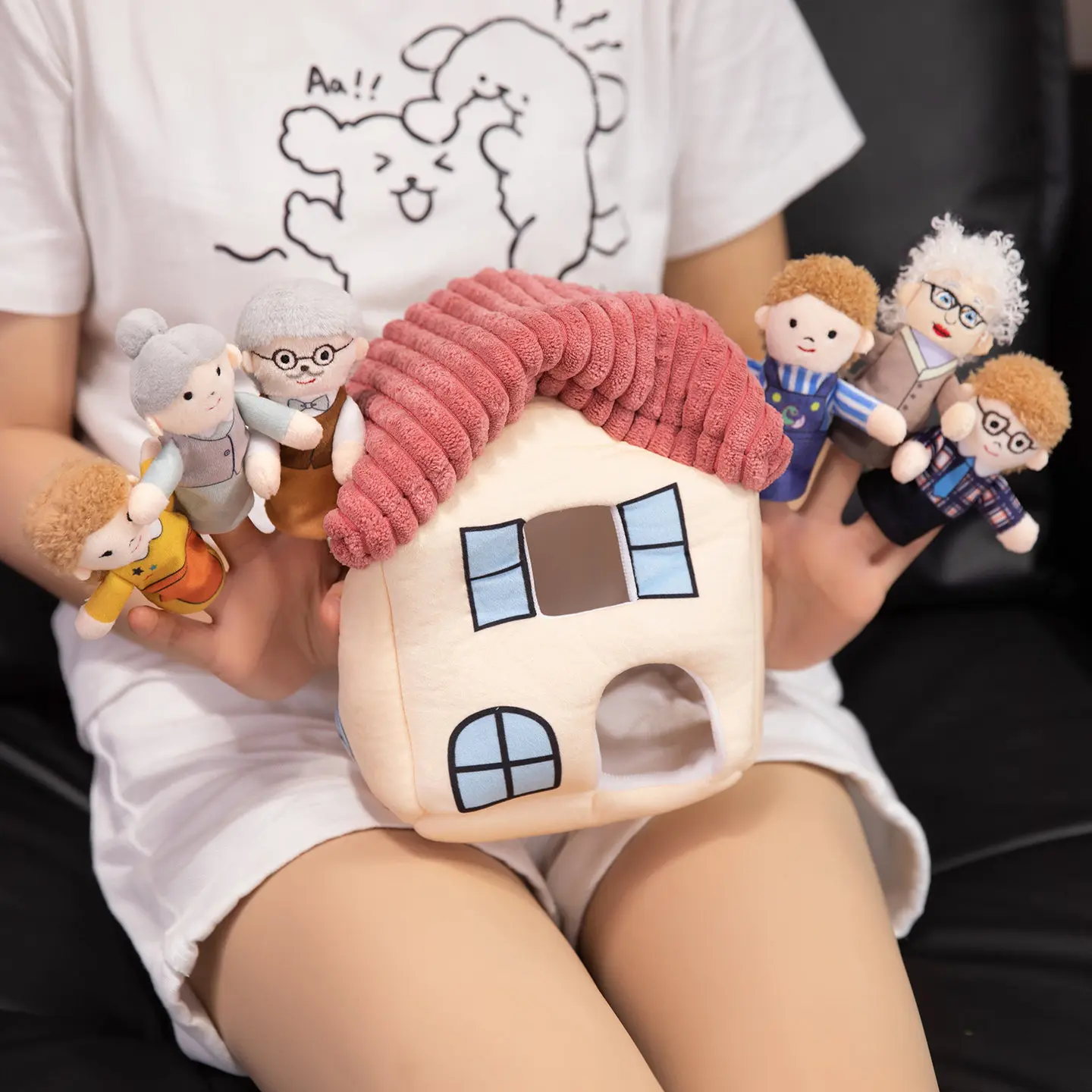 Creative Finger Puppet Set Plush Toy Fairy Tale Family Series Hand Puppet Role Play Tell Story Cloth Doll Party Props