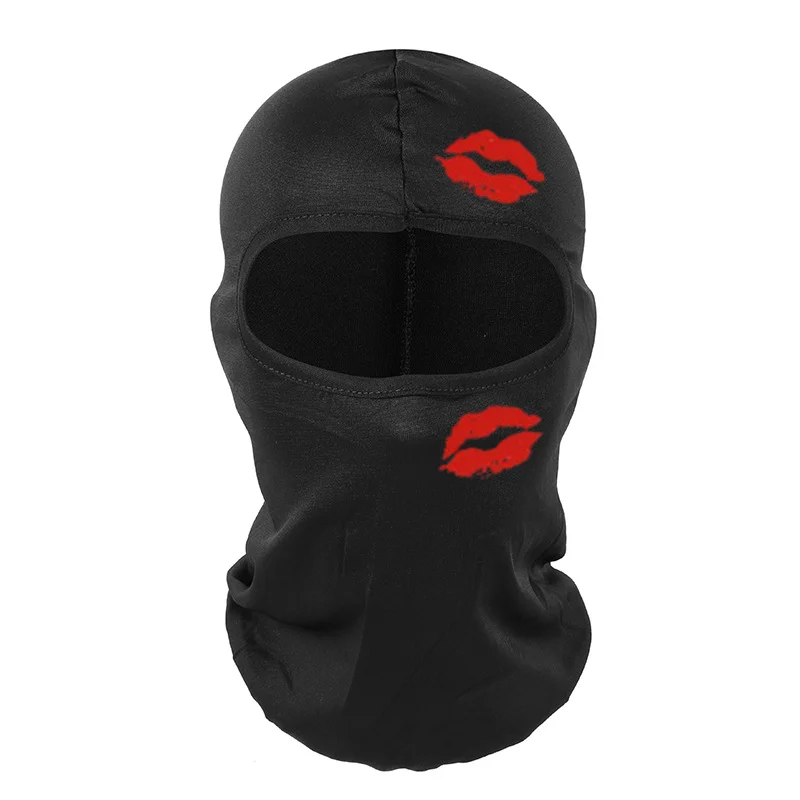 Fully Face Outdoor Protection Red Lip Windproof Riding Printed Mask Baraklava Masks Ice Silk Sunscreen Street Sports Mask