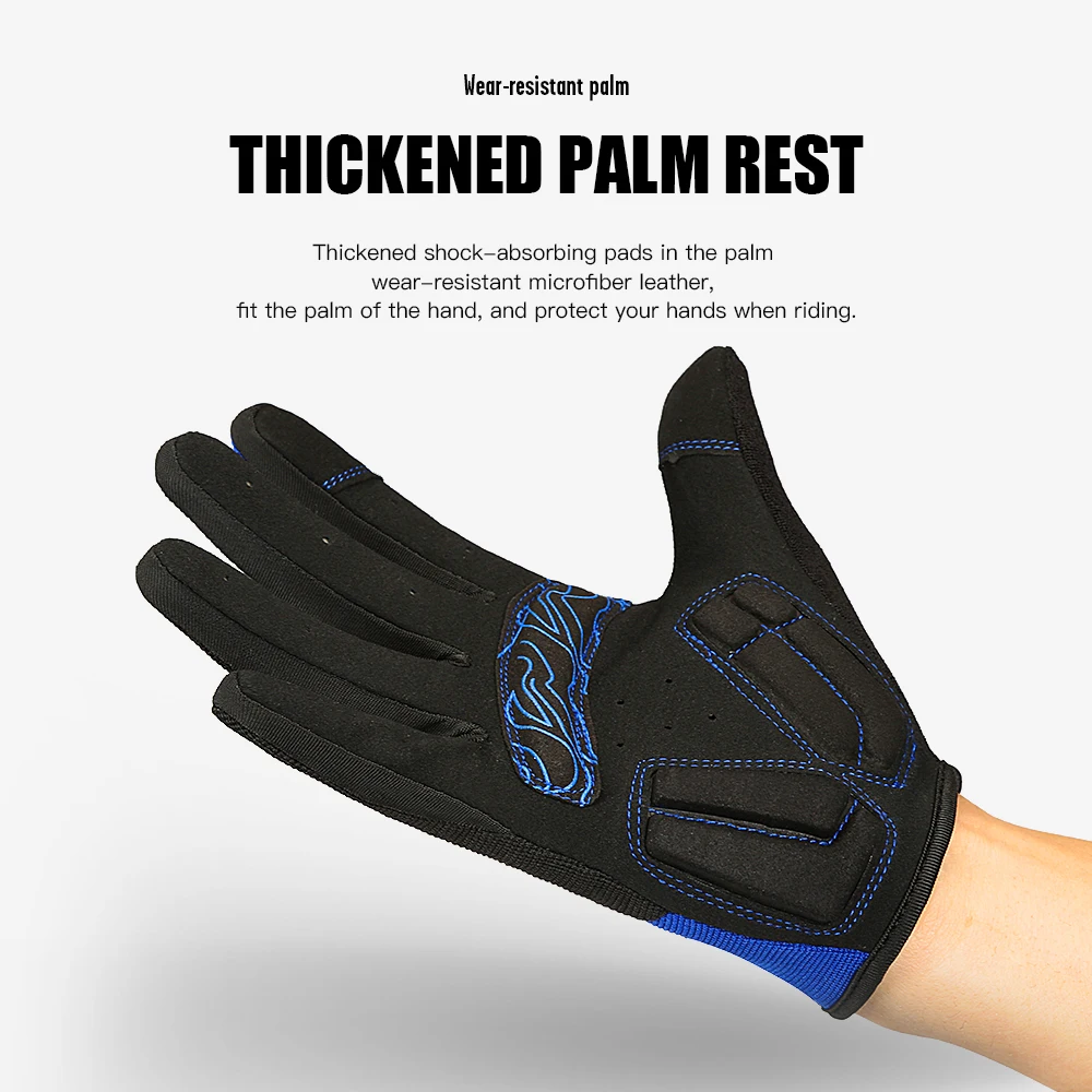 Outdoor Sports Bicycle Gloves Ultra-fine Fiber Wear-resistant Anti Sweat Anti Slip Breathable Touch Screen Riding Gloves