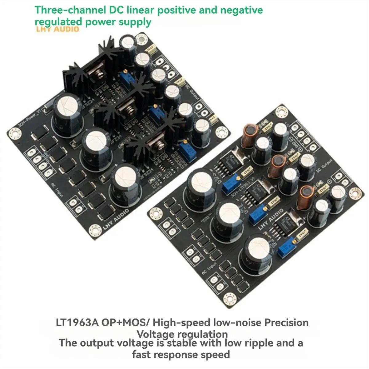 3-Way LT1963A Linear Regulated Power Supply Board for HiFi DIY Amplifier OP MOS Version