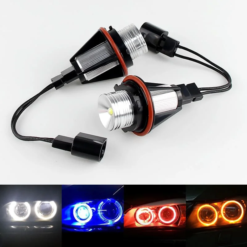 2Pcs for BMW E39 E53 E60 E61 E63 E64 E65 E66 E87 E83 525i 530i Xi 545i M5 2000-2007 LED Angel Eyes Marker Light Bulbs Error Free
