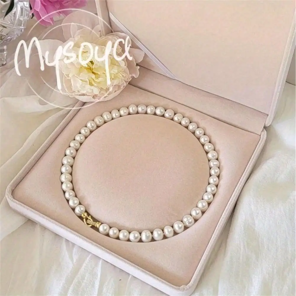 

MYSOYA ожерелье из белого пресноводного жемчуга 7-8 мм жемчуг подарочная коробка подарок для нее свадебные украшения подарок на Рождество, день рождения, Новый год
