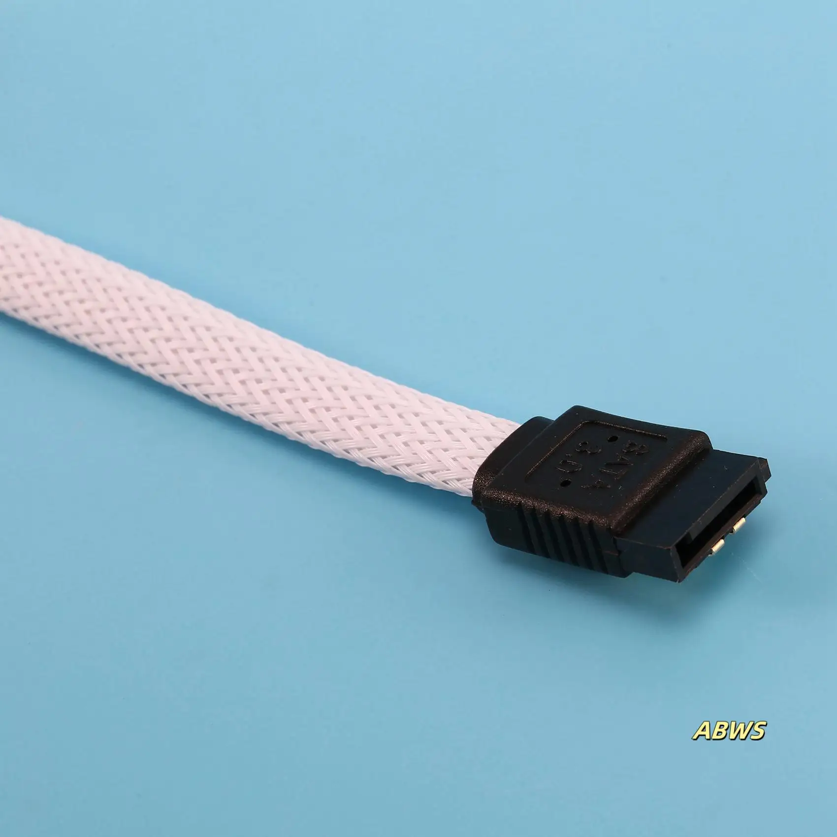 

10X 50CM SATA 3.0 III SATA3 7Pin Data Cable 6Gb/S SSD Cables HDD Cord With Nylon Sleeved Premium Version(White)