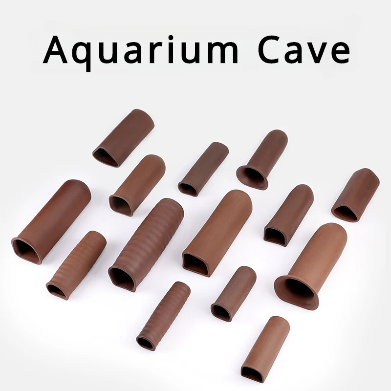 Ceramic Aquarium Shelter Breeding Cave Decoration Hiding Tube for Aquarium Fish Tank Shrimp Nest Spawn House Cave Ornaments