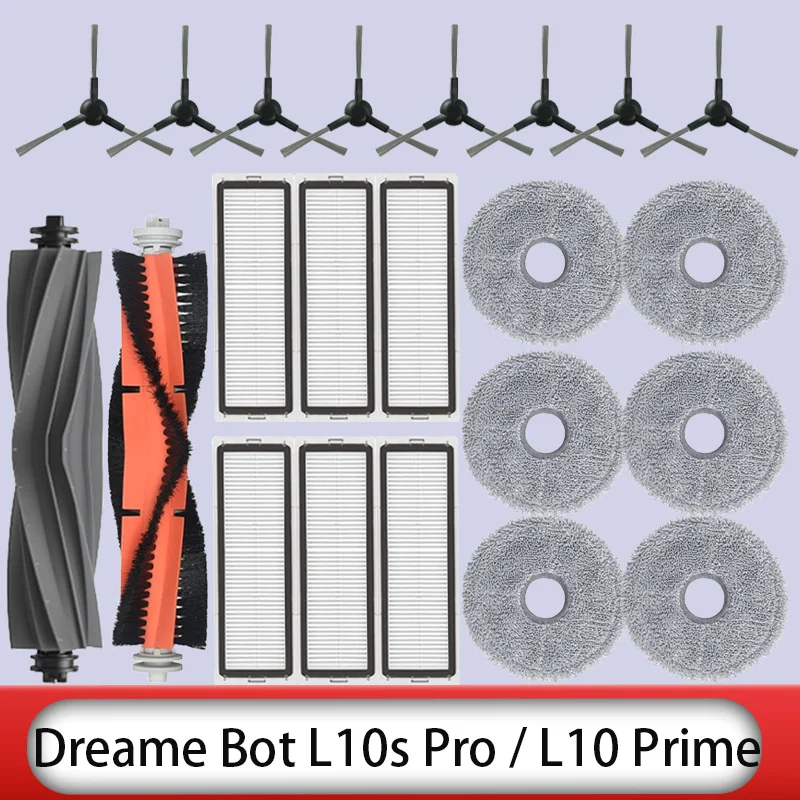 Dreame Bot L10s Pro / L10 Prime Robotic Vacuum Cleaner Replacement Accessories Main Side Brush Hepa Filter Mop Cloth Spare Parts