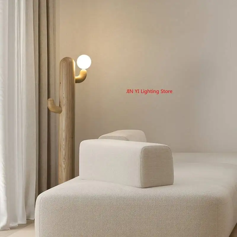 

Creative Design Sense Vertical Floor Lamp High-end Solid Wood Living Room Bedroom Artistic Atmosphere Including Light Bulbs
