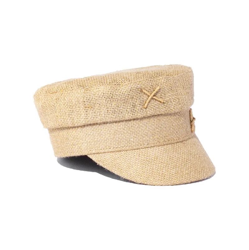 Neue Sommer Hüte Frauen Mode Baskenmütze RB Brief Militär Hut Lässig Reise Stroh Flache Top Hut Designer Große Größe Baseball Kappe – Detail 5