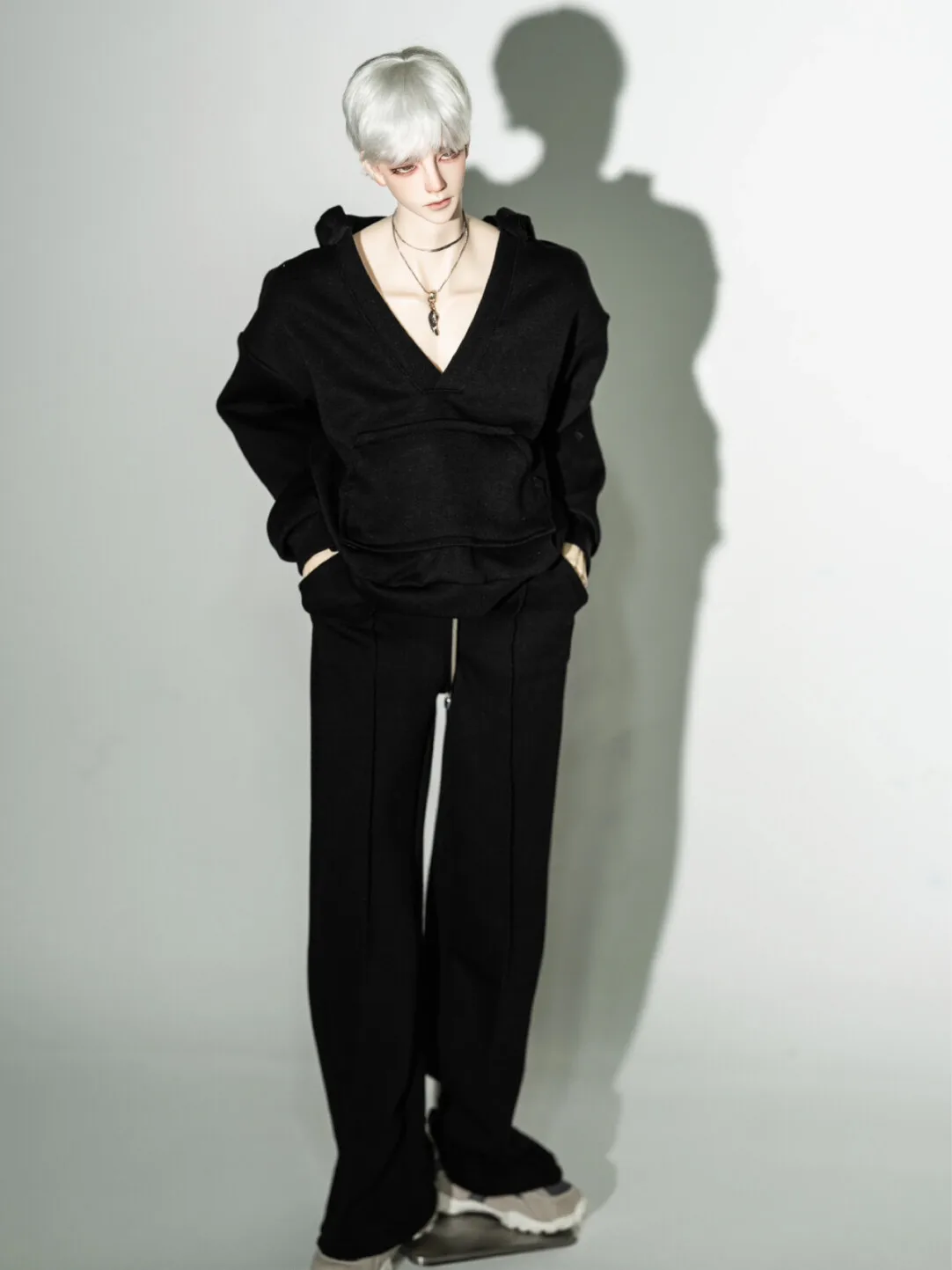 

1/4 1/3 Doll's Clothes for 45/75/77cm Bjd Doll Long Black Wide Leg Casual Pants Dress Up Toy Play House Doll Accessories,No Doll