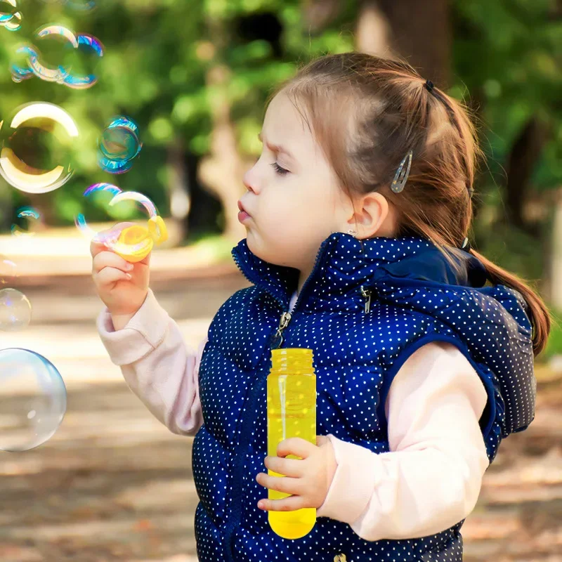 Mini baguettes à bulles de dessin animé, bouteille d'eau savonneuse, jouets de soufflage portables pour enfants, extérieur, mariage, fête d'anniversaire, 3 paquets