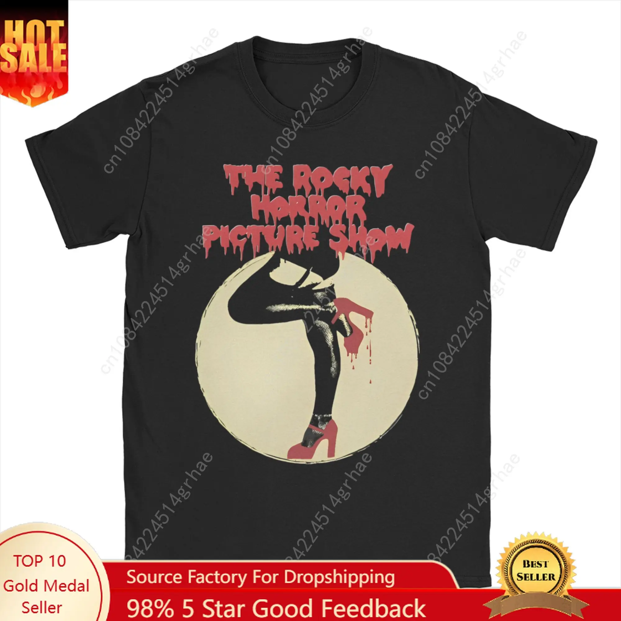 

Men T-Shirts The Rocky Horror Show Vintage Pure Cotton Tees Short Sleeve Picture Show T Shirts Crewneck Clothing New Arrival