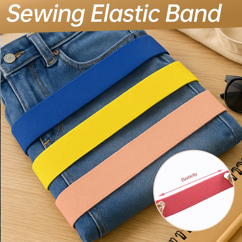 

Meetee 2/5M 25/30/40mm Elastic Bands for Sewing Craft Ribbons Rubber Band Pants Waist Stretch Webbing Tape Clothes Elastics Belt
