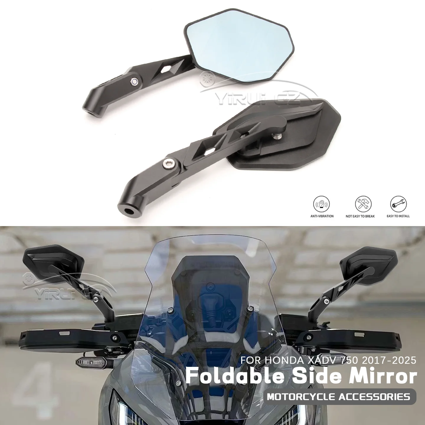 

NEW Motorcycle Accessories New CNC Aluminum Foldable Rearview Mirror Adjustable Side Mirror FOR HONDA XADV 750 XADV750 2017-2025
