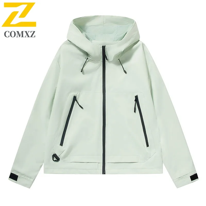 

COMXZ 2025 Couple Outdoor Windbreaker Spring Waterproof Jacket Kids Coat Unisex Hooded Jacket Lightweight Breathable