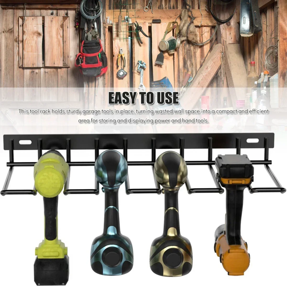 1/5Pcs Power Tool Organizer Holder Wall Mount Metal Floating Tool Shelf for Drill as Heavy Duty Tool Shelf & Cordless Tool Rack