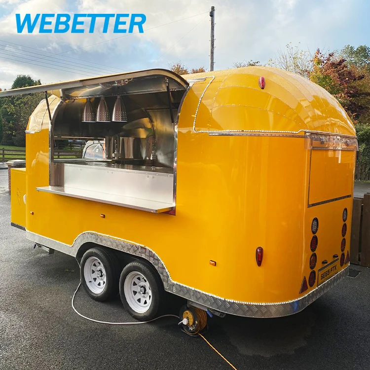 Fully equipped coffee ice cream food truck, food truck with kitchen, standard custom mobile fast food truck trailer