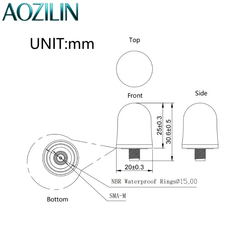 AOZILIN Adjustable L-band Helical GNSS Antenna Multi Band L1/L2/L5 High Accuracy For Vehicle Drone Position Tracking System - view 5