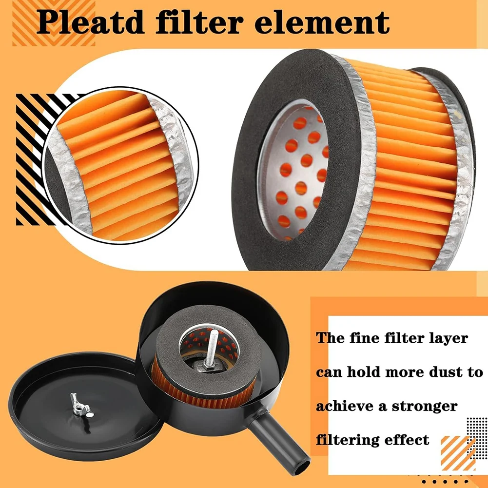 A24I 2 Pcs Air Compressor- with 6 Pcs Air Compressor Intake Filter Elements, Sound Muffler Accessories