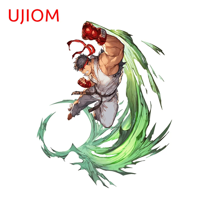 UJIOM Cool Hoshi Ryu Cartoon Fight Wall Stickers Sunscreen Scratch Proof Kids Room Cupboard Decal Wallpapers Home Decoration