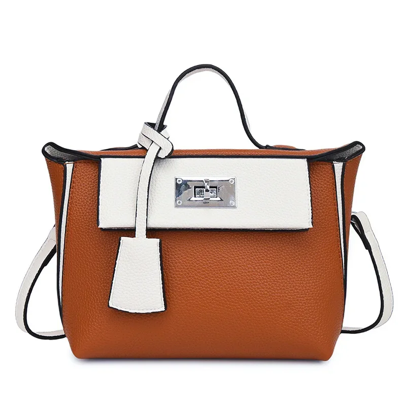 2025 Bolso tipo cubo para mujer, bandolera y bolso de hombro de moda, bolso de cuero versátil con asa superior para uso diario