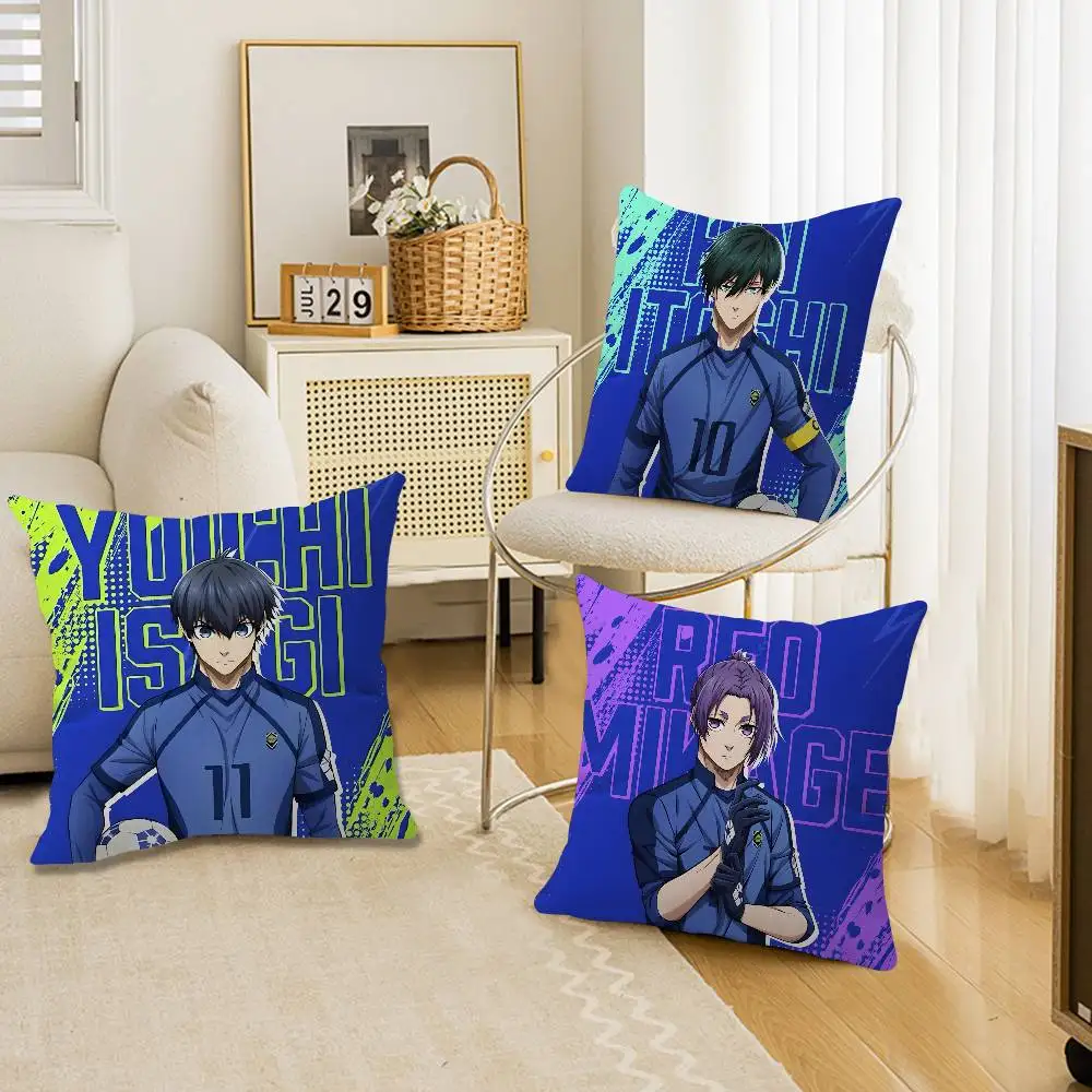 Cute Anime-B-Blue-L-Locks Cushion Cover Inches Farmhouse Decor Home Throw Pillow Covers for Couch Decorations