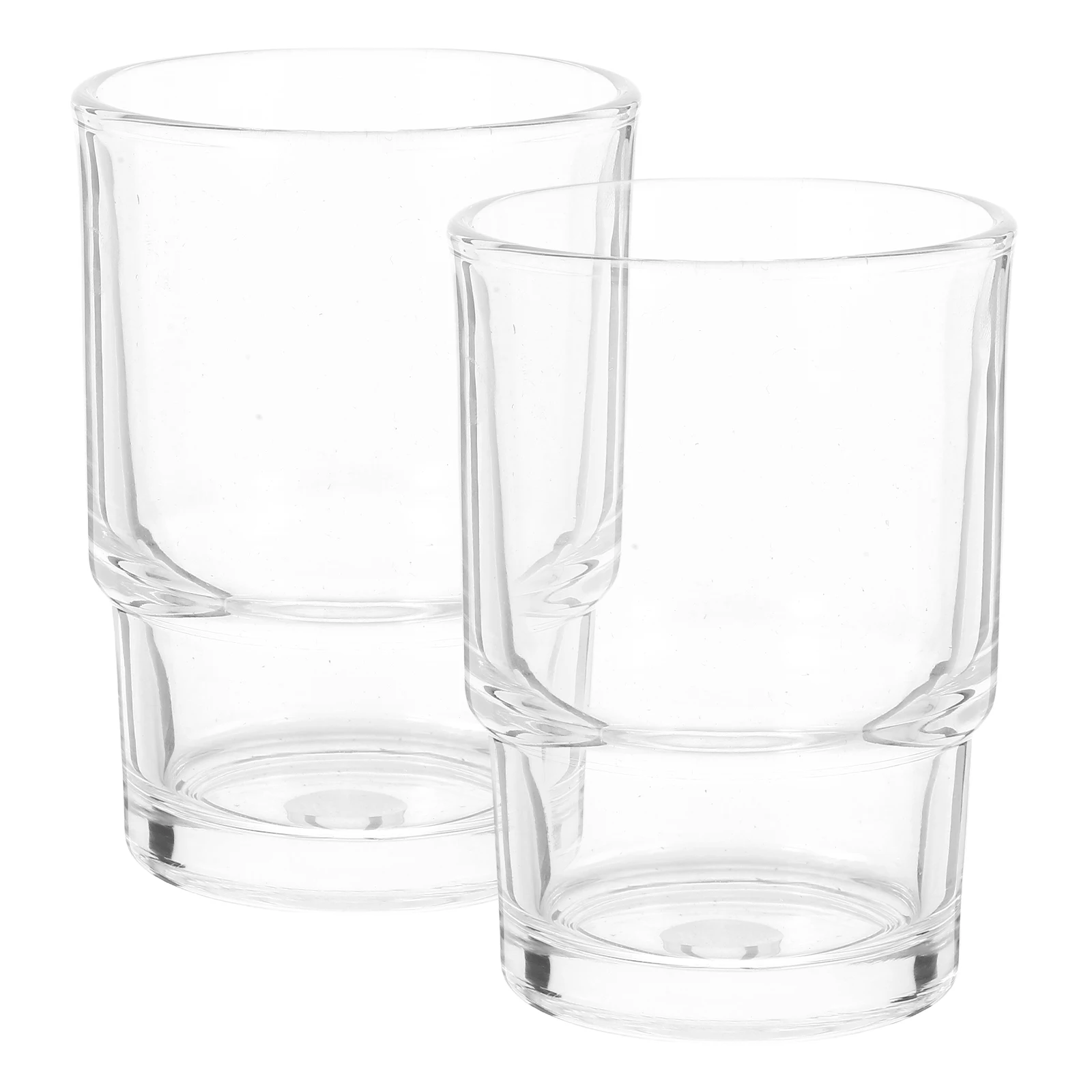 

2 Pcs Glass Toothbrush Cups Transparent Bathroom Accessories Simple Hotel Use Cup for Toothbrush Storage