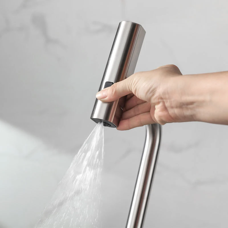 Black Kitchen Faucet  360 ° Rotation Cold and Hot Deck Mounted Pull Out Waterfall and Spray Kitchen Sink Tap