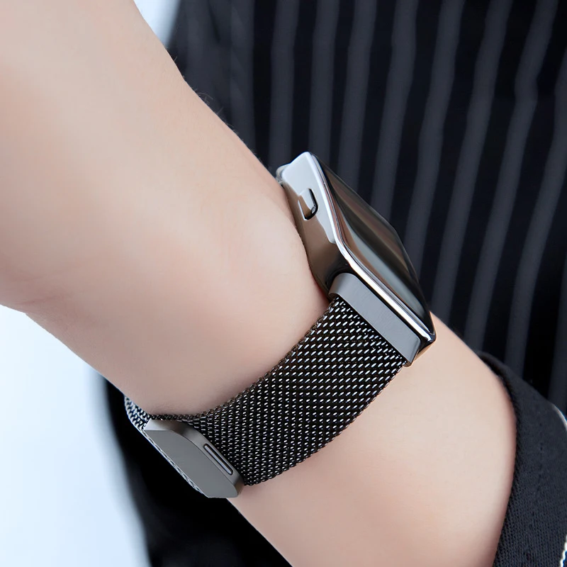 Ремешок Mlianese для смарт-часов Huawei Band 9 8, металлический браслет из нержавеющей стали с магнитной застежкой