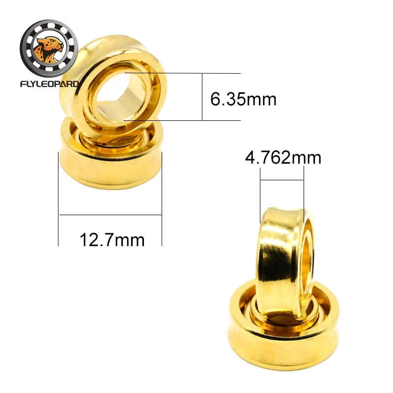

2Pcs R188 Golden 6.35x12.7x4.762mm Responsive Unresponsive Bearings For Yoyo Bearing Professional Metal Ball Bearing Parts
