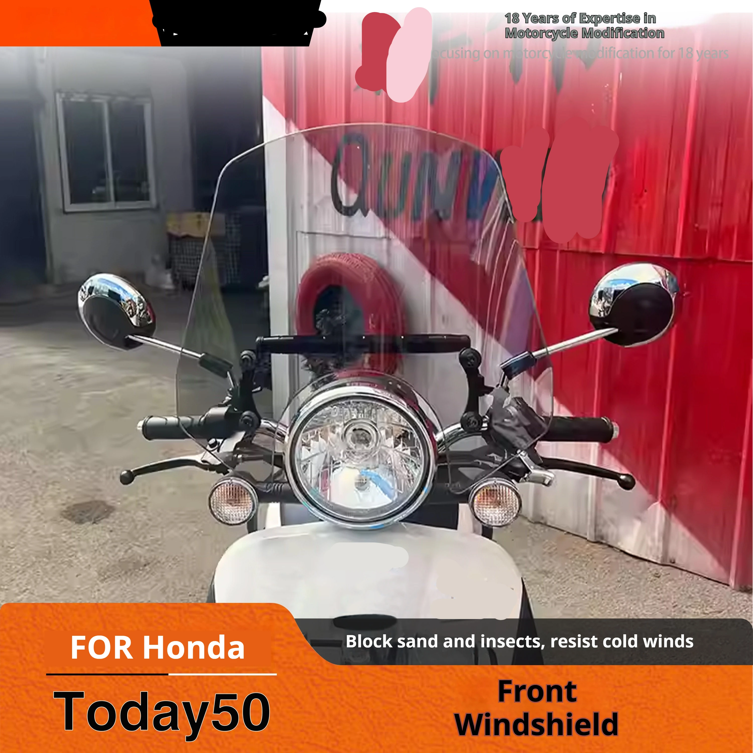 Chest‑Height Windscreen Low Medium High Height Front Windshield for Honda Today 50 Scooter Modification Accessories