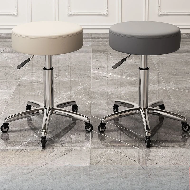 صالون كرسي دوار قابل للتعديل ارتفاع المتداول كرسي فني مستدير تصفيف الشعر مانيكير كرسي الحلاق نمط الاستخدام المهني