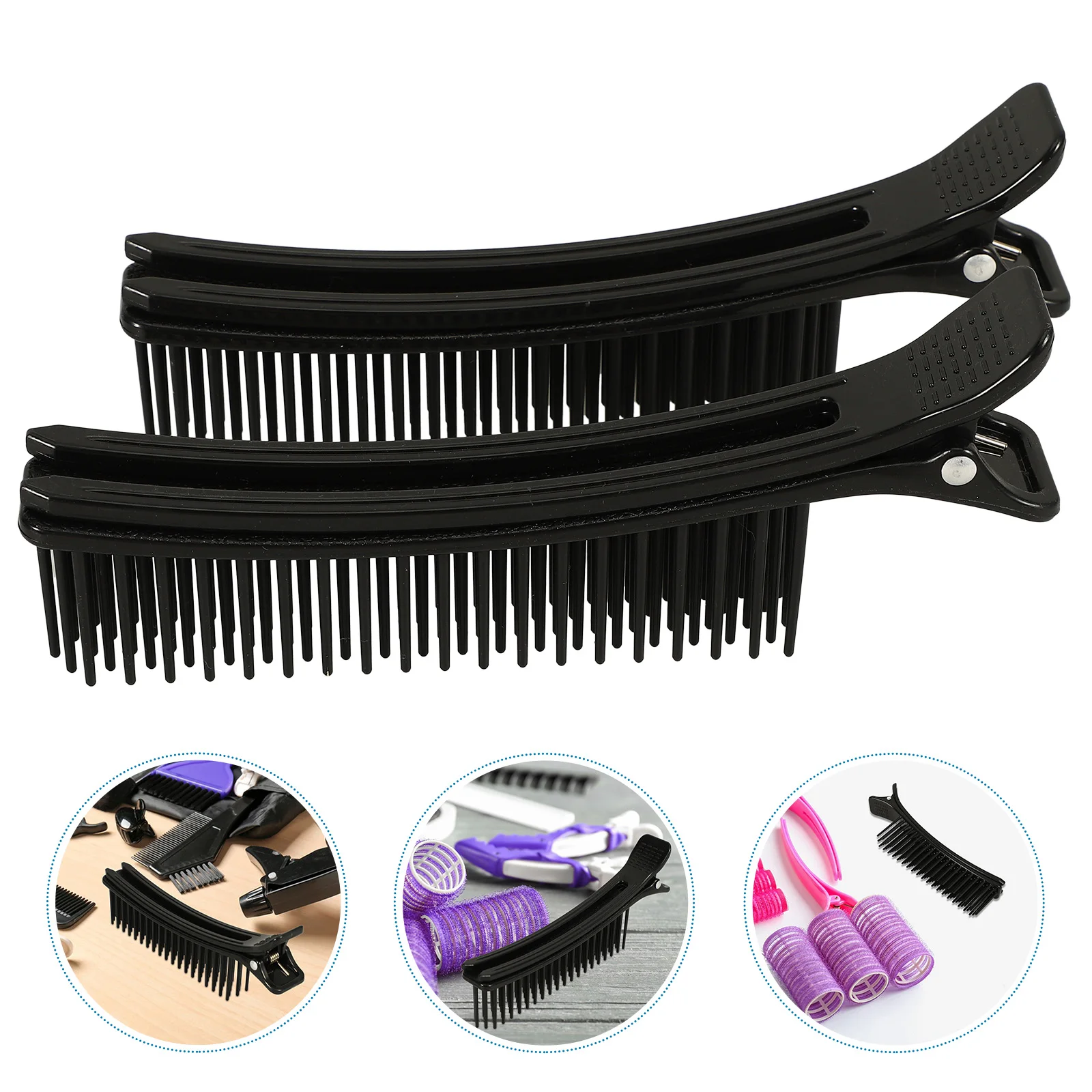 

2pcs Hairdressing Snap Pins Easy Hair With Comb Clips Dye Cut Salon Hair Clips Comb Portable Travel Family Salon