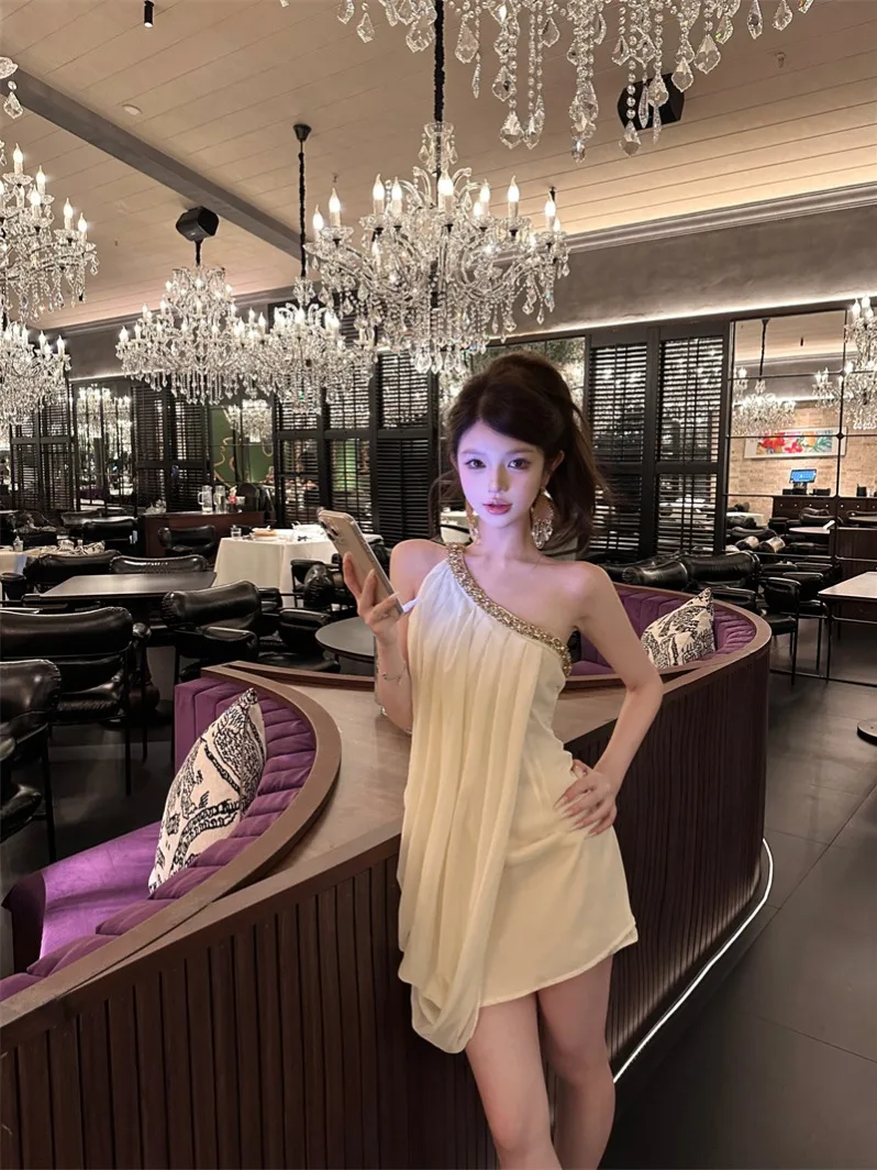 

Sexy High Waist ort Skirt Diamond Embedded Heavy Work oulder off Dr for Women Ele Slimming Birthday Par Gown