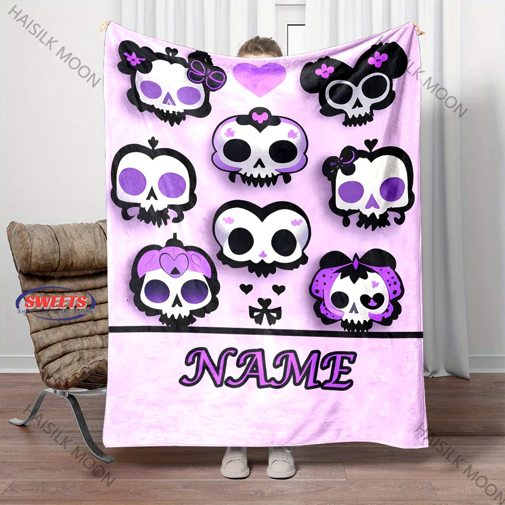 

Забавное розовое одеяло с принтом черепа своими руками с индивидуальным именем или текстом, диван для спальни, офисное одеяло для обеденного перерыва, кемпинга, специальные подарки