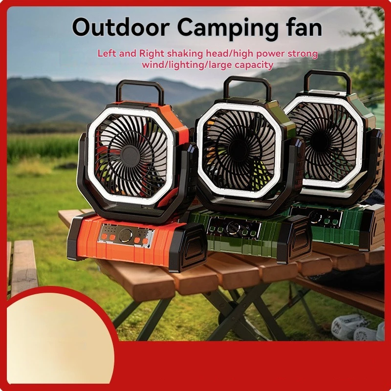 Outdoor Portable Magnetic Water Mist Suction Fan Mobile Phone Rechargeable With Led Lamp Clip Post Spray Camping Humidification