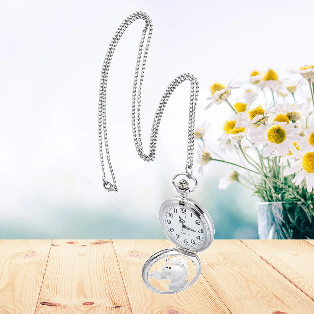 Reloj de bolsillo plateado, colgante creativo clásico para decoración, regalo, reloj de moda, reloj de cadena para hombre