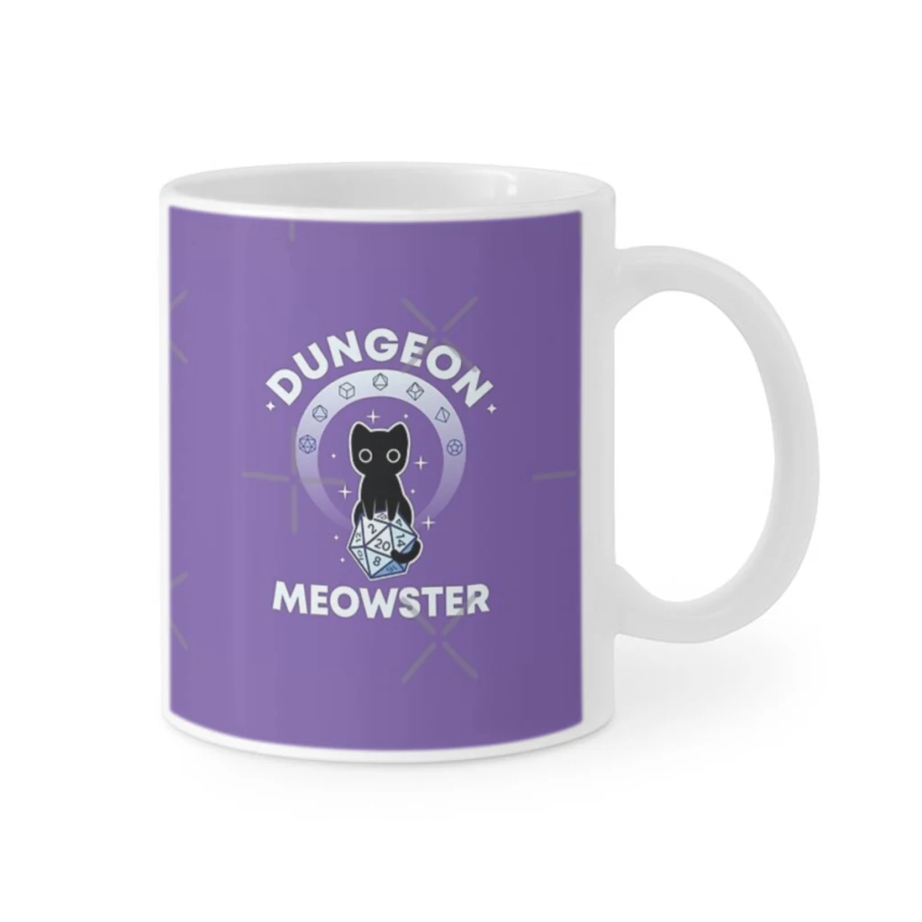 Dungeon Meowster Dice Coffee Ceramics Mugs Tea Cup Milk Cups Gifts Drinkware Coffeeware