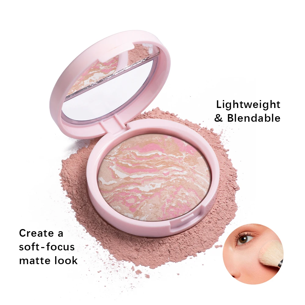 4Colos Baked Powder Palette Color Correcting Powder Foundation Balance & Brighten Coverage Semi Matte Natural Finish 1Piece 9G