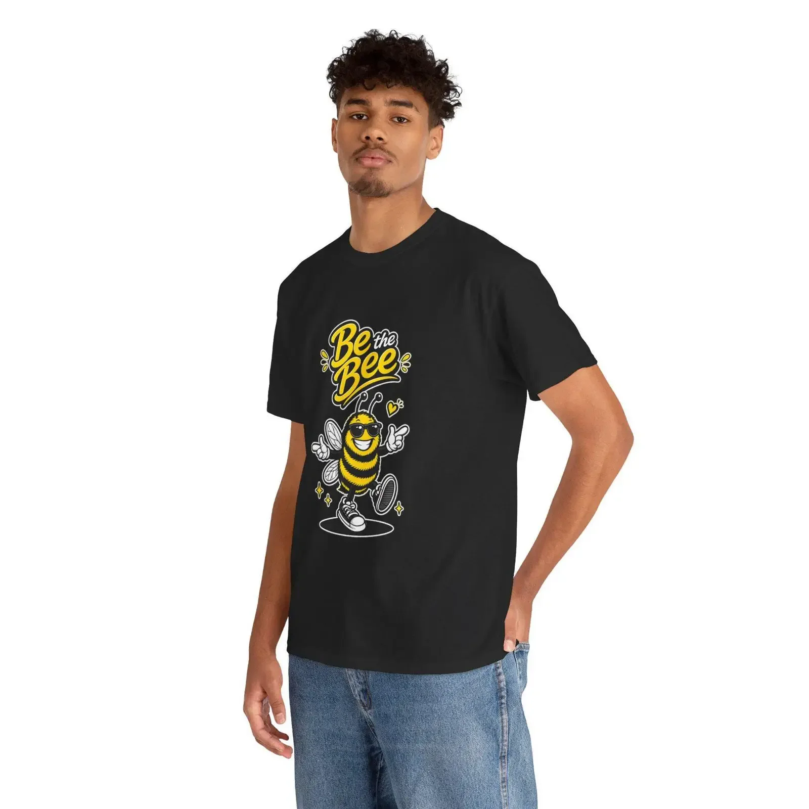 Heavy Cotton T shirt Be The Bee Cute Funny Motivational Bumble Positive Inspirational For Nature vintage Washed Casual homme