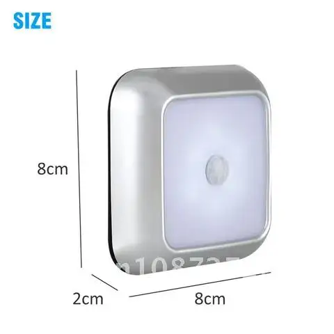 2021 6 PIR Wireless Motion Sensor Lights LED Night Light Battery Powered Stair Lamp Cabinet Body Induction Lamp Cabinet Light