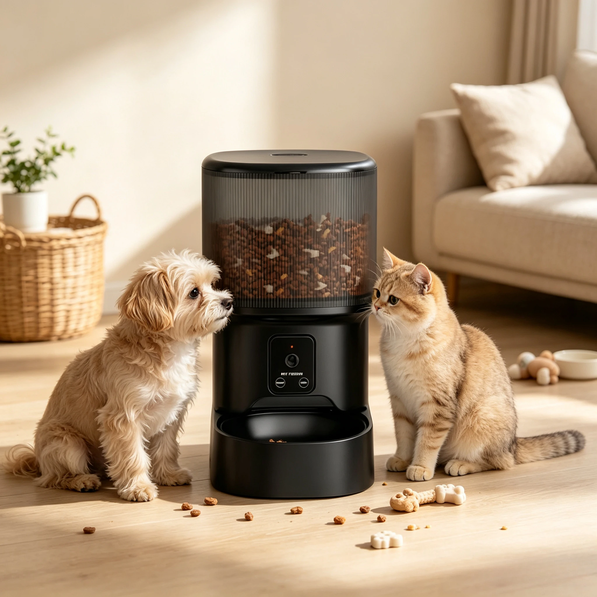 mart Automatic Pet Feeder Large Capacity WiFi APP Remote Timed Feeding Voice Recording Food Dispenser for Cats Dogs