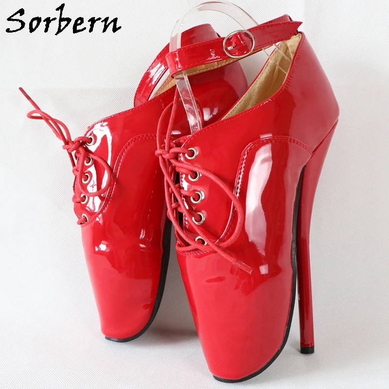 Sorbern BDSM Ballet Shoes Pumps 18 Cm Unisex High Heels Pinup Toe Painful Fetish Paly Fun Ankle Strap Women Custom Colors