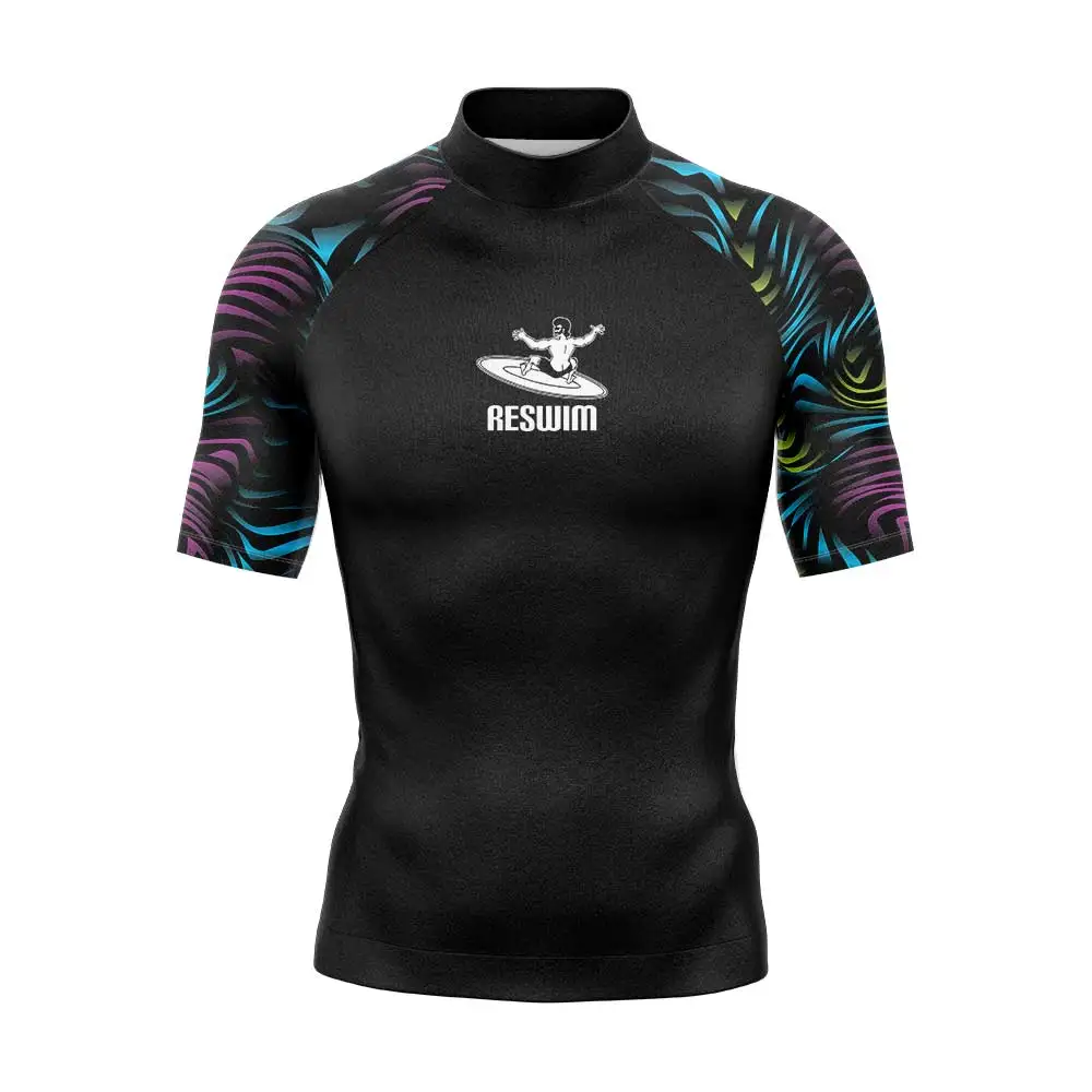 

Summer Mens Swimwear Rash Guard Short Sleeve Surfing Shirt UPF 50 Swimsuit All Time T-Shirt Sports Surf Diving Clothes Rashguard