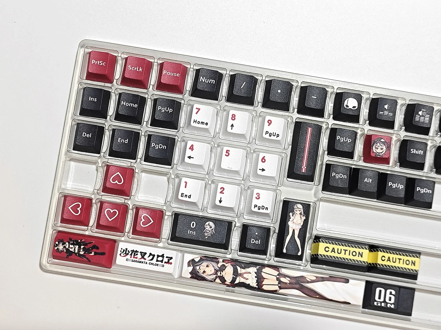 

132 клавиши Sakamata Chloe, тема, колпачок для ключей, 2D аниме Chreey, PBT, механическая клавиатура с горячей сублимацией, ценный подарок для девочек, колпачки для ключей на заказ