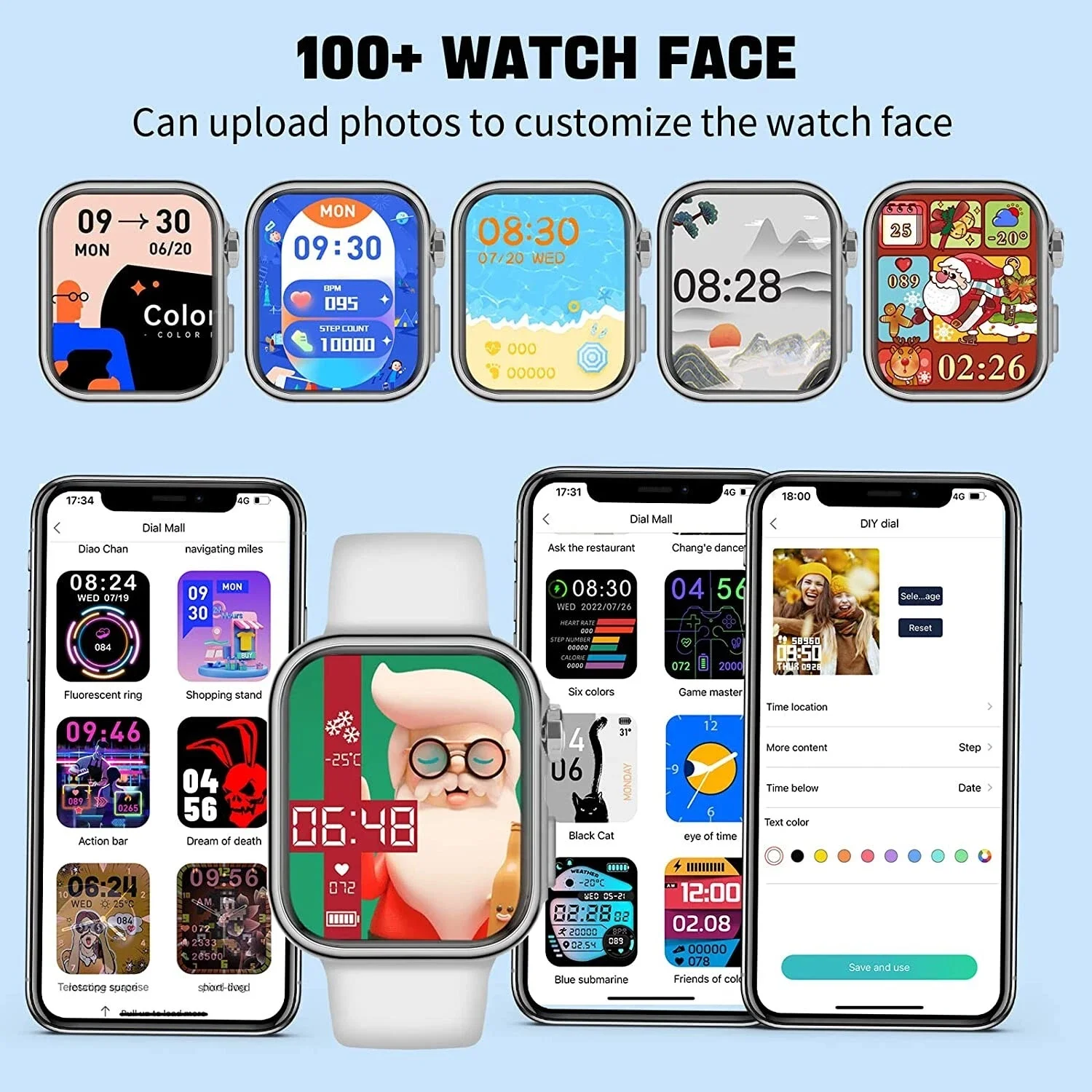 

Смарт-часы «все в одном»: трек-тренировки, получите уведомление о уведомлений, зарабатывать на звонки, монитор здоровья и персонализация за 100 циферблатов